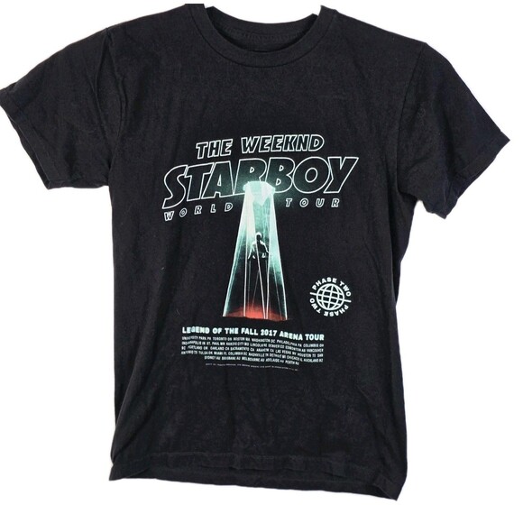 XO Tops - THE WEEKND Women's Small Black 2017 Legend of the Fall Star Boy Tour